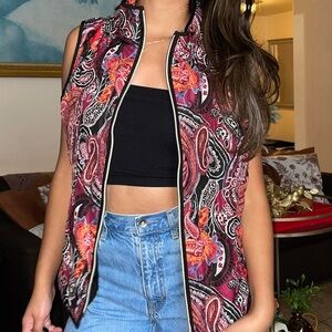 Gorgeous Red and burgundy paisley sleeveless vest